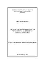The impact op transformational and transactional leadership on employee engagement  luận văn thạc sĩ