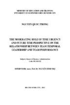 The moderating role of time urgency and future time perspective on the relationship between team temporal leadership and team performance luận văn thạc sĩ