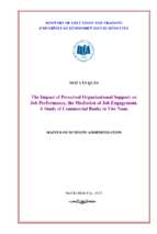 The impact of perceived organizational support on job performance, the medication of job engagement. a study of commercial banks in vietnam (luận văn thạc sĩ)