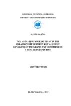 The mediating role of trust in the relationship between key account management programs and commitment a dealer perspective luận văn thạc sĩ