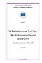 The relationship between firm's payout ratio, dividend yield and expected earnings growth luận văn thạc sĩ