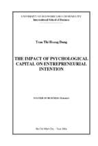 The impact of psychological capital on entrepreneurial intention
