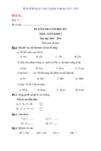 Bộ 10 đề thi học kì 1 môn toán lớp 3 năm học 2015   2016