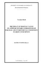 The impact of personal values on attitude toward consequences of purchase and environmental commitment in green consumption