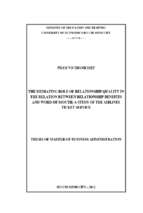 The mediating role of relationship quality in the relation between relationship benefits and word of mouth a study of the airlines ticket service