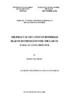 The impact of education household head on household income  the case of rural an giang province  luận văn thạc sĩ