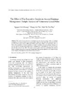 The effect of top executive gender on accrual earnings management sample analysis of vietnamese listed firms