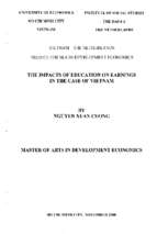 The impacts of education on earnings in the case of vietnam  luận văn thạc sĩ