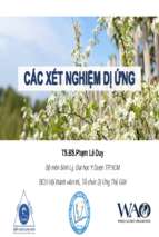 Bài giảng các xét nghiệm dị ứng