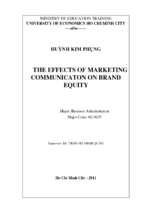 The effects of marketing communication on brand equity  luận văn thạc sĩ