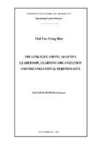 The linkages among adaptive leadership, learing organization and organizatinal performance