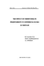 The impact of credit risk on profitability in commercial banks in vietnam  luận văn thạc sĩ