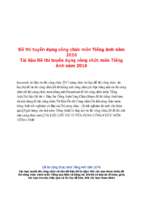 đề thi tuyển dụng công chức môn tiếng anh năm 2016 hot nhất