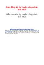 đơn đăng ký dự tuyển công chức mới nhất mẫu đơn xin dự tuyển công chức mới nhất