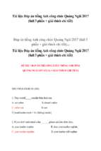 Tài liệu đáp án tiếng anh công chức quảng ngãi 2017 (full 3 phần + giải thích chi tiết)