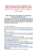 Ngân hàng câu hỏi trắc nghiệm ôn thi công chức thành phố hà nội năm 2017 đề cương môn tiếng anh, tin học, nghiệp vụ chuyên ngành