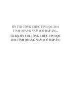 Tài liệu ôn thi công chức tin học 2016 tỉnh quảng nam (có đáp án)