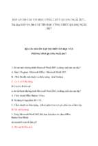 Tài liệu đáp án bộ câu tin học công chức quảng ngãi 2017