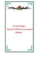 đồ án hệ quản trị cơ sở dữ liệu oracle trong quản lý bán hàng   luận văn, đồ án, đề tài tốt nghiệp