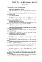 Câu hỏi ôn thi công chức thuế hệ thống câu hỏi chính sách thuế tndn