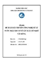 ĐỀ XUẤT DÂY TRUYỀN CÔNG NGHỆ XỬ LÝ NƯỚC THẢI CHO CƠ SỞ SẢN XUẤT BÚN KHÔ VÂN HÙNG.