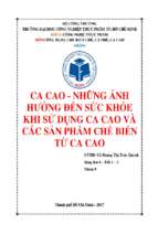 Ca cao   những ảnh hưởng đến sức khỏe khi sử dụng ca cao và các sản phẩm chế biến từ ca cao