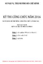 ĐỀ THI TIẾNG ANH công chức hồ chí minh CÓ ĐÁP ÁN 2016 