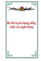 đề thi tuyển dụng tiếng anh vào ngân hàng