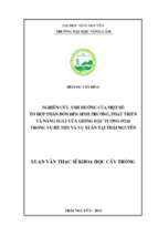 Nghiên cứu ảnh hưởng của một số tổ hợp phân bón đến sinh trưởng, phát triển và năng suất của giống đậu tương đt26 trong vụ hè thu và vụ xuân tại thái nguyên