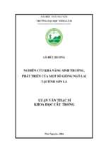 Nghiên cứu khả năng sinh trưởng phát triển của một số giống ngô lai tại tỉnh sơn la