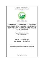 ảnh hưởng của ép xanh cành lá chè đốn và bổ sung lân, chế phẩm vi sinh đến chè ldp1 giai đoạn kinh doanh tại thái nguyên