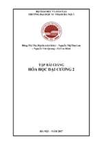 Tập bài giảng hóa học đại cương 2 (tài liệu dùng cho hệ cử nhân hóa học)