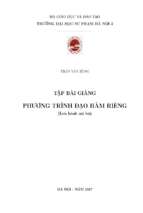 Tập bài giảng phương trình đạo hàm riêng
