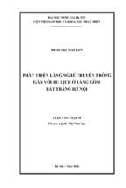 Phát triển làng nghề truyền thống gắn với du lịch ở làng gốm bát tràng hà nội