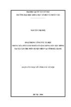 Hoạt động công tác xã hội trong xóa đói giảm nghèo ở cộng đồng dân tộc mông tại xã cán chu phìn huyện mèo vạc tỉnh hà giang