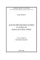 Quán ngữ tình thái trong tác phẩm của ba nhà văn thạch lam, vũ bằng, tô hoài