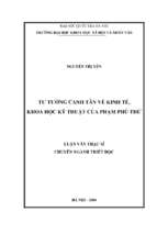 Tư tưởng canh tân về kinh tế, khoa học kỹ thuật của phạm phú thứ