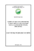 Nghiên cứu khả năng sinh trưởng và phát triển của một số tổ hợp ngô lai tại thành phố yên bái, tỉnh yên bái