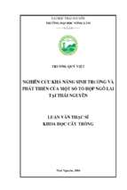 Nghiên cứu khả năng sinh trưởng và phát triển của một số tổ hợp ngô lai tại thái nguyên