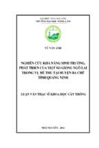 Nghiên cứu khả năng sinh trưởng, phát triển của một số giống ngô lai trong vụ hè thu tại huyện ba chẽ   tỉnh quảng ninh