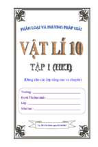 Phân loại và phương pháp giải bài tập vật lí 10 (nâng cao + chuyên)