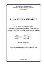 Tác động của tự do hóa thương mại đến hoạt động kinh doanh trong lĩnh vực vận tải biển tại hải phòng 