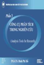 Bài giảng phần 3 Công cụ phân tích trong nghiên cứu - PGS.TS. Đinh Phi Hổ