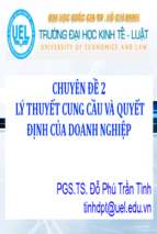 Bài giảng Chuyên đề 2: Lý thuyết cung cầu và quyết định của doanh nghiệp - PGS.TS Đỗ Phú Trần Tình