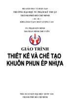 Giáo trình Thiết kế và chế tạo khuôn phun ép nhựa - TS Phạm Sơn Minh