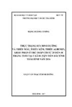 Thực trạng suy dinh dưỡng và thiếu máu ,thiếu kẽm, thiếu albumin, khẩu phần ở trẻ thấp còi từ 25 đến 48 tháng tuổi tại 3 xã huyện tiền hải tỉnh thái bình, năm 2016