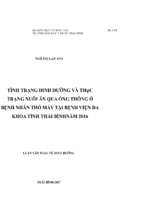 Tình trạng dinh dưỡng và thực trạng nuôi ăn qua ống thông ở bệnh nhân thở máy tại bệnh viện đa khoa tỉnh thái bình năm 2016