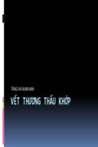 Bài giảng Vết thương thấu khớp - Tăng Hà Nam Anh