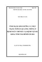Tình trạng dinh dưỡng và thực trạng nuôi ăn qua ống thông ở bệnh nhân thở máy tại bệnh viện đa khoa tỉnh thái bình năm 2016