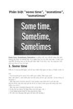 Phân biệt “some time”, “sometime”, “sometimes”